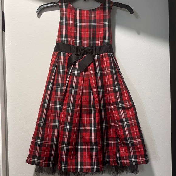 marmellata Other - Marmellata Classic Red Plaid Sleeveless Dress with Black Bow